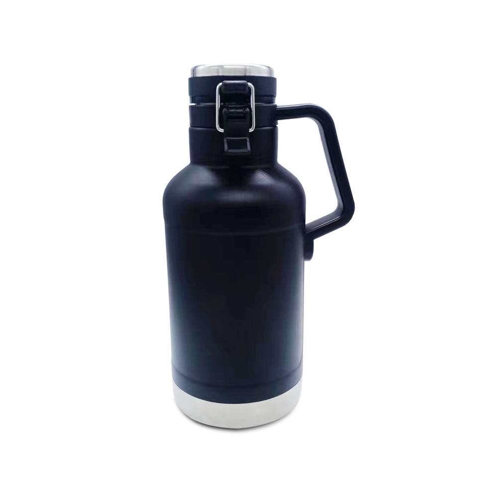 Hot and Cold Stainless Thermos Bottle with Black handle 64 oz, Triple Wall  Vacuum Insulated Stainless Steel