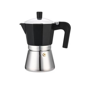 High quality 6cups stainless steel base espresso coffee makers with Aluminum Top Stovetop Moka Pot